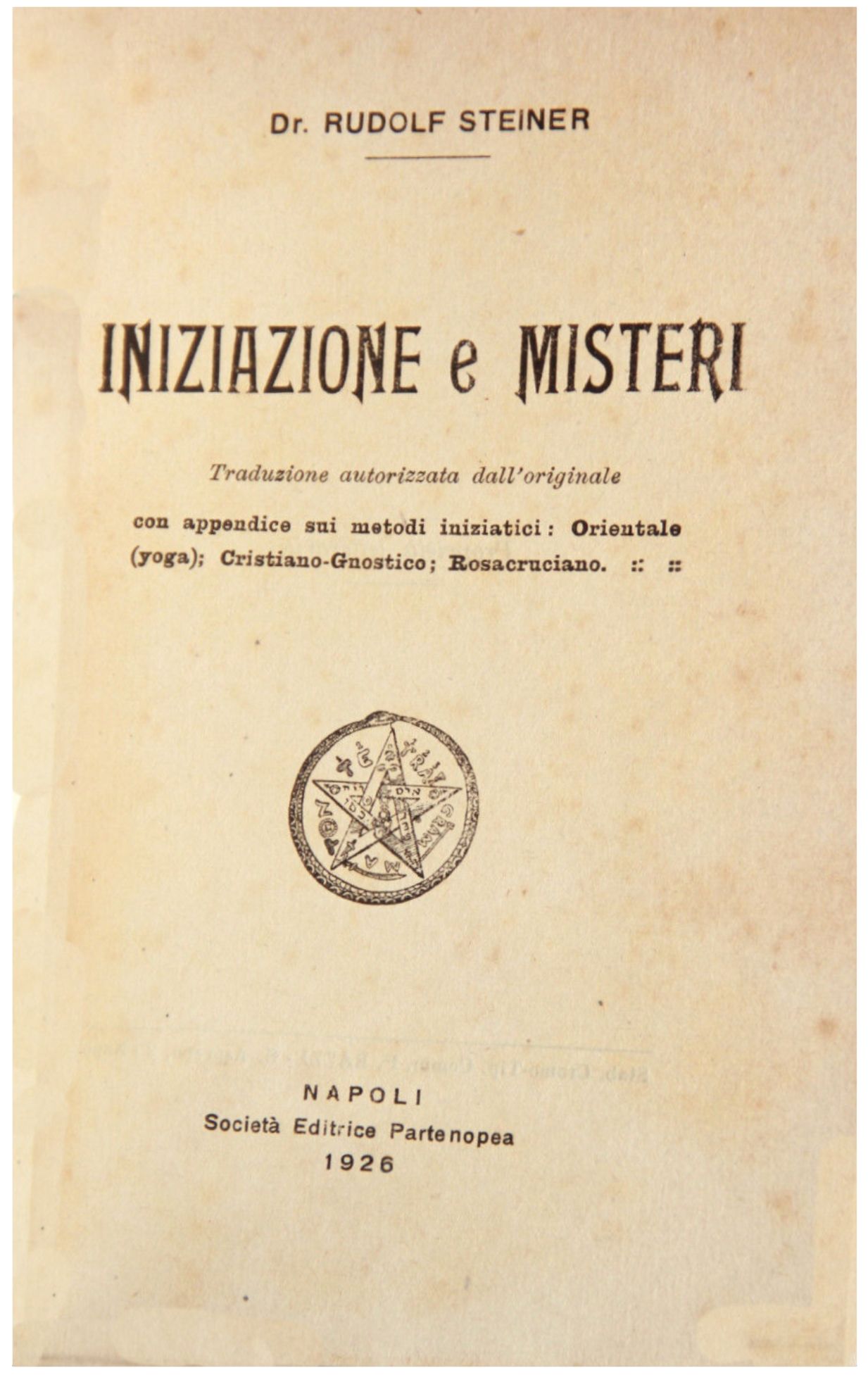 INIZIAZIONE e MISTERI (o.o. 34) - Rudolf Steiner - copertina