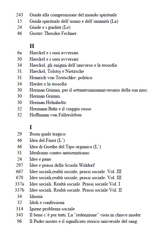 Elenco alfabetico delle opere di Rudolf Steiner - immagine
